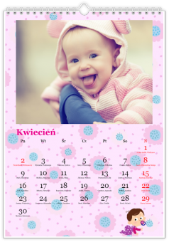 Fotografie kalendarz maluch różowy