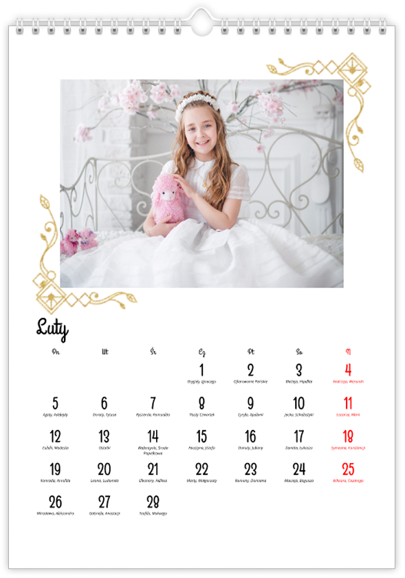 Kalendarz w bieli